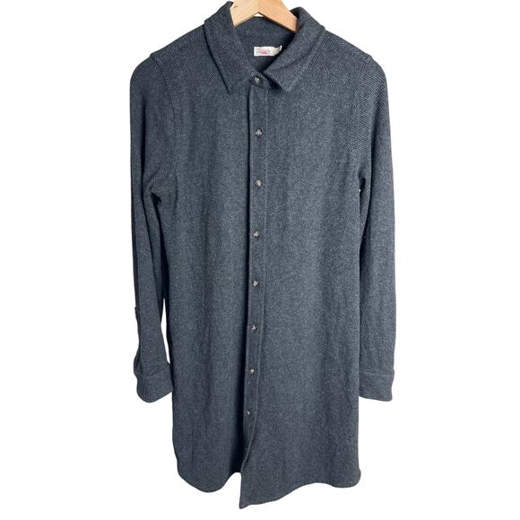 Faherty Medium Heather Gray Legend Sweater Dress Button Down - Picture 1 of 6